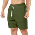 thumbnail image 1 of Pantalones Cortos para Hombres Casual Verano Color Sólido Casual Cordón Bolsillo Recto a Través de Pantalones Cortos, Pantalones de Moda de Poliéster, 1 of 9