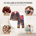 thumbnail image 7 of Honeii Lantern Giraffes Magical Forest Print Women's Pajama Sets Long Sleeve Button Down Sleepwear Nightwear Soft Pjs Lounge Sets 2PCS-Large, 7 of 7