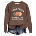thumbnail image 4 of YVNAURA Pumpkin Graphic Happy Fall Yall Sweatshirt for Women Crewneck Long Sleeve Oversized Loose Fit Pullover Cute Fall Tops Cozy Thanksgiving Autumn Hoodie, Brown,XL, 4 of 4