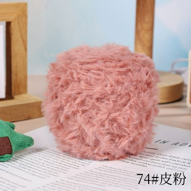 Zhuge Hilo de chenilla grueso para tejer voluminosos y esponjosos, hilo de chenilla suave y esponjoso, 100 g, rosa oscuro