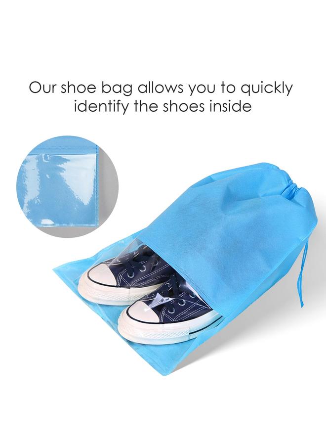 15-Piece Non-Woven Dust Proof Travel Shoe Bags Fabric 32x44cm, blue portable travel shoe bag, space-saving dust-proof storage bag