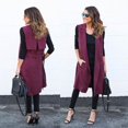 thumbnail image 4 of Gilet Long Sans Manches Décontracté pour Femmes, Veste Cardigan, Gilet de Complet, 4 of 5