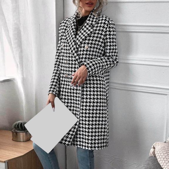 Vedolay Womens Fall Tops Women's Business Casual Blazer with Lined Work Suit Jacket with Pockets,Black L