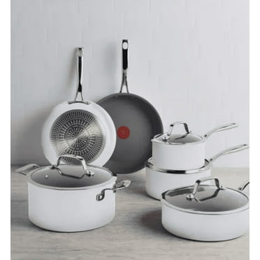 T-fal Excellence Ceramic Non-Stick Cookware Set, 10-Piece - White