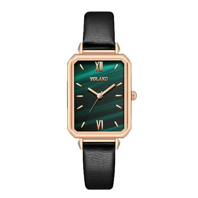 Watch Small Fashion Watch Pattern Female Watch Rectangular Green Ladies Women's Watch