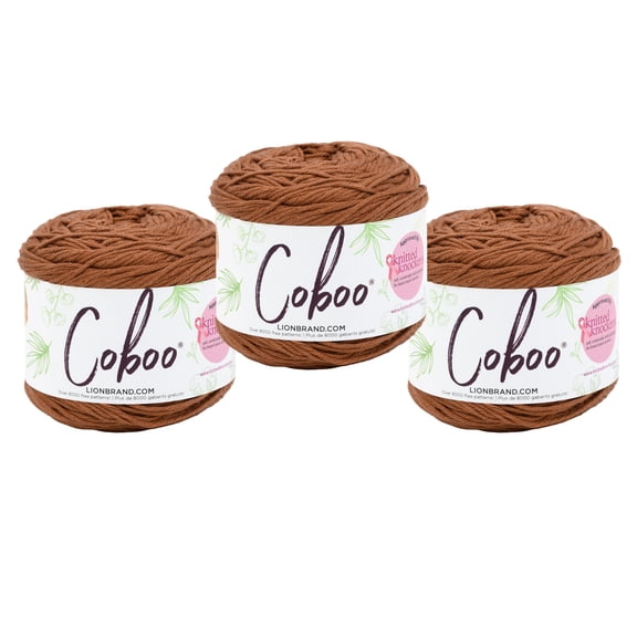 Lion Brand Yarn Coboo Auburn #3 Light 3.5 oz/100 g, 232 yds/212 m, 3-Pack
