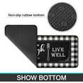 thumbnail image 5 of 2 Piece Buffalo Plaid Black and White Kitchen Rug Set, Home Kitchen Sink Rugs and Mats Non Skid Washable Absorbent Microfiber Kitchen Floor Carpet 17" x 47"+17" x 30", 5 of 6