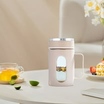 Double Layer Plastic Glass Office Cup with Lid Thermal Insulation Tea Cup Borosilicate Glass Mug Heat Resistant Drinkware with Handle for Hot Beverages