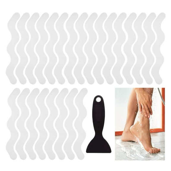 24 Pcs Safety Shower Non Slip Strips Anti Slip Strips With Premium Scraper Adhesive Decals For Bath Tub Shower Stairs