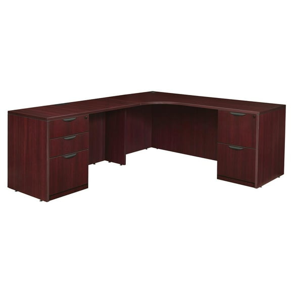 Regency Legacy 71 x 71 in. Double Full Pedestal Left Corner Credenza- Mahogany