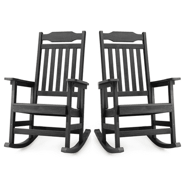Naipo 2PCS Outdoor Rocking Chair,  Patio Rocking Chair All-Weather, Oversized Porch Rocker Chair 350 lbs Weight Capacity, HDPS Poly Rocker Chairs