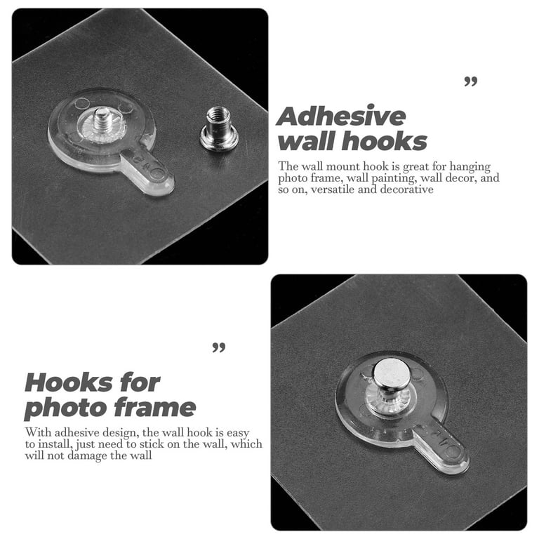 20 Pcs Picture Frame Hooks No marks Nails Adhesive Wall Hanging Sticky For Screw Abs Walmart
