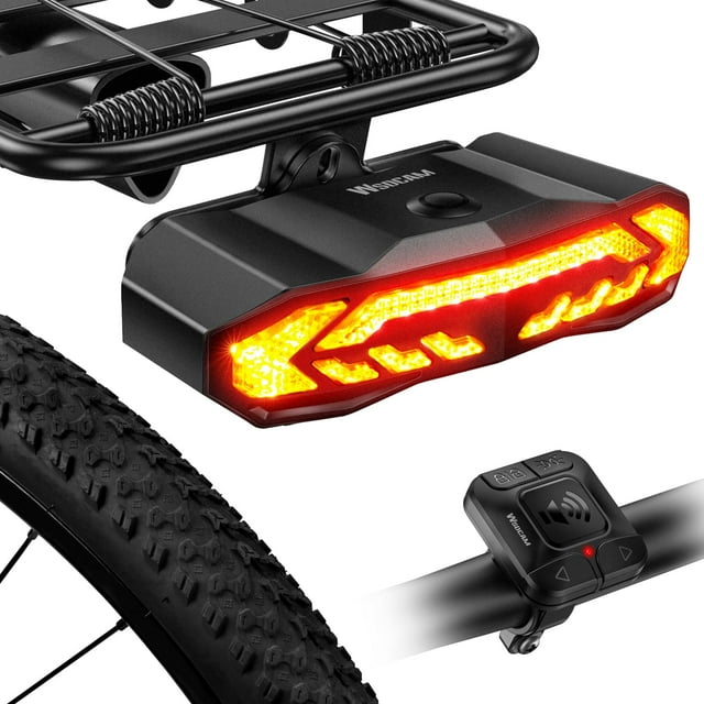 Luz trasera para bicicleta WSDCAM Smart para portaequipajes con intermitentes
