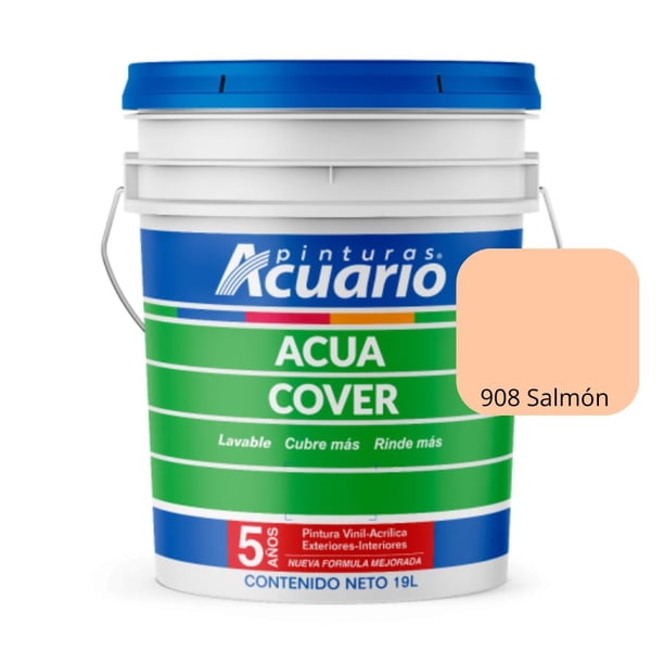 PINTURA VINILICA ACUA COVER COLOR SALMON MATE ACUARIO CUBETA
