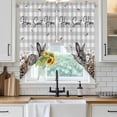 thumbnail image 6 of Rabbits Pine Cone Swag Valances for Windows, Kitchen Curtains 36 Inch Length 2 Panels Set, Sweet Home Texture Grey Plaid Farmhouse Short Curtains for Small Windows Rod Pocket Cafe Curtains 28"x36", 6 of 8