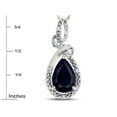 thumbnail image 3 of Star K� Drop Halo Pear Shape Genuine Black Sapphire Pendant Necklace, 3 of 9