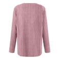 thumbnail image 4 of Women Plus Size Casual Knit V Neck Lightweight Long Sleeve Sweaters Sky Blue XXL, 4 of 4