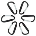 thumbnail image 2 of 6 Pack Aluminum Multi-Color Carabiner Spring Clip Keychain Black Medium, 2 of 7