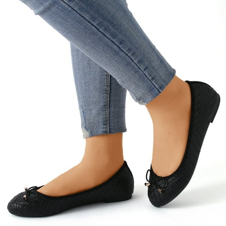 MPWEGNP Shoes For Women Flats Slip On Womens Loafers Dress Comfortable Sneakers (Black 7.5)