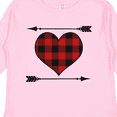 thumbnail image 4 of Inktastic Buffalo Plaid Valentines Day Heart Boys or Girls Long Sleeve Toddler T-Shirt, 4 of 5