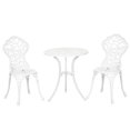 thumbnail image 1 of Outsunny Ensemble de Meubles 3 Pcs, Table et Chaises de Patio pour Jardin, Blanc, 1 of 10