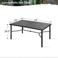 thumbnail image 4 of SUMMIT LIVING 64" x 39" Rectangular Steel Outdoor Patio Dining Table with Umbrella Hole for 6 person, Black, 4 of 7