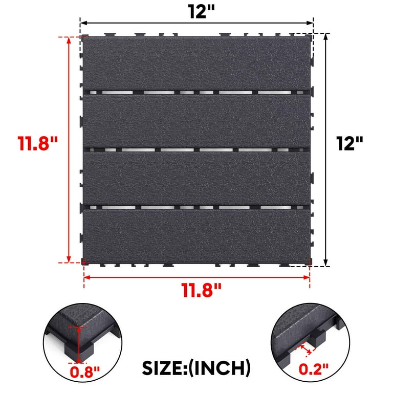 Miniyam 44 Pcs Interlocking Deck Tiles, 12