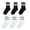 3Black3White, variant on G&Y 6 Pairs Women's Crew Socks - Soft and Comfortably Athletic Striped Ancle Socks, Size 5-8
