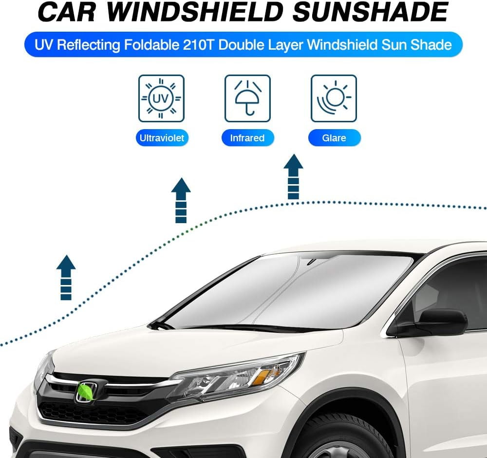 Canvcle Custom Fit Windshield Sun Shade for 2012-2016 Honda CRV Accessories, CR-V Sunshade Foldable Sun Visor Protector Blocks UV Rays Keep Your Car Cooler