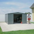 thumbnail image 3 of Arrow Essentials 10 x 10 x 6 ft Charcoal Steel Shed, 3 of 19