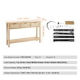 thumbnail image 4 of KFFKFF Rattan Accent Table, Includes 3 Drawers for Storage, Features a Rattan Sliding Door, Ideal for Living Spaces, Studies, Hallways, or as a TV Stand, Crafted with a Natural Finish, 4 of 9