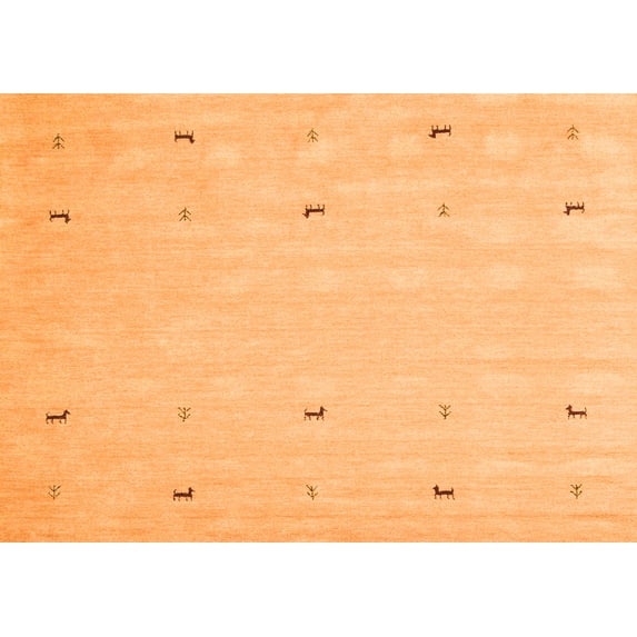 Ahgly Company Indoor Rectangle Solid Orange Modern Area Rugs, 2' x 4'