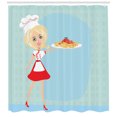 thumbnail image 3 of Ambesonne Italian Shower Curtain, Blonde Chef with Spaghetti, 69"Wx75"L, Multicolor, 3 of 3