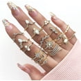 thumbnail image 2 of nipocaio Gold Stacking Rings For Women Gold Knuckle Rings Set Simple Star Moon Flower Rings For Teen Girls Stackable Aesthetic Rings Gifts, 2 of 5
