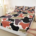 thumbnail image 4 of Castle Fairy Rustic Camo Bear Bed Sheets 4-Piece,Colorful Camouflage Wildlife Full Size Sheets,Rust Red Taupe Black,1 Fitted Sheet, 1 Flat Sheet and 2 Pillowcases, 4 of 6