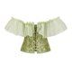 thumbnail image 4 of Corsé vintage con tirantes y estampado de vendaje para mujer, top de poliéster moldeador, 4 of 7