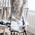 thumbnail image 4 of ATJIA Cream Boho Curtain Florals Black Tassel Rustic 1 Panel Semi-Blackout Rod Pocket Window Treatment Bohemian Drape for Bedroom, 4 of 10