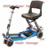 Free Rider USA - Luggie Standard - Lightweight Foldable Scooter - 4-Wheel, Blue - PHILLIPS POWER PACKAGE TM - $500 VALUE