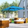 thumbnail image 2 of Parasol de Patio Offset Market, Turquoise, 8'x8', Design à Manivelle et Inclinaison, Rotation à 360°, 5 Angles Réglables, Mât en Aluminium, Polyester Résistant aux UV de 200g, Base Croisée Incluse, 2 of 7