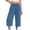 0_ Blue, variant on Womens Wide Leg Capri Pants, Smocked High Waist Construction, Lightweight Fabric and Pleated Front for All Day Cozy Wear Blue S