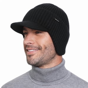 Wmcaps Winter Beanie with Brim and Ear Flaps