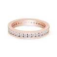 thumbnail image 3 of AFFY Round Shape Cubic Zirconia Full Eternity Band Ring In 14K Rose Gold Over Sterling Silver, Ring Size-4.5, 3 of 6