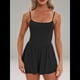 thumbnail image 4 of Mono de Verano Sin Mangas para Mujer, con Tirantes Finos y Doble Forro, Pantalones Cortos, Conjunto de una Pieza. Negro XXL, 4 of 9