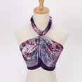 thumbnail image 4 of Silk Head Scarf for Women - 35" Hair Scarves Satin Head Scarf Bandanas Square Silk Hair Night Sleeping - purple, 4 of 5