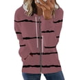 thumbnail image 1 of Pntutb moda mujer manga larga cremallera frente abierto suelta prendas de vestir exteriores blusa estampada abrigo Tops bolsillos blusa con capucha liquidación Pntutb Pntutb-6485, 1 of 5