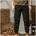 thumbnail image 6 of WREESH Men's Drawstring Sweatpants Fashion Solid Casual Elastic Waist with Pocket Trousers Sport Pants Black, 6 of 6