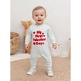 thumbnail image 5 of BemeyourBBs My First Valentine Day Baby Girl Boy Outfit Romper Heart Embroidery Long Sleeve Jumpsuit, 5 of 9