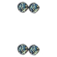 thumbnail image 4 of yingyy 1 Paire de Boucles d'Oreilles Rondes à la Mode Gouttes d'Oreilles Bijoux Incrustation de Strass Clou Léger pour Fête d'Anniversaire Vert Mélangé 2Set, 4 of 6