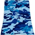 thumbnail image 2 of Camo Blue Blanket 40" x 50" Abstract Hunter Army Navy Camouflage Super Soft Bedding Fleece Throw Blanket Luxury Bed Blanket Sofa Living Room Bedroom Warm Lightweight for Kid Baby Adults, 2 of 5