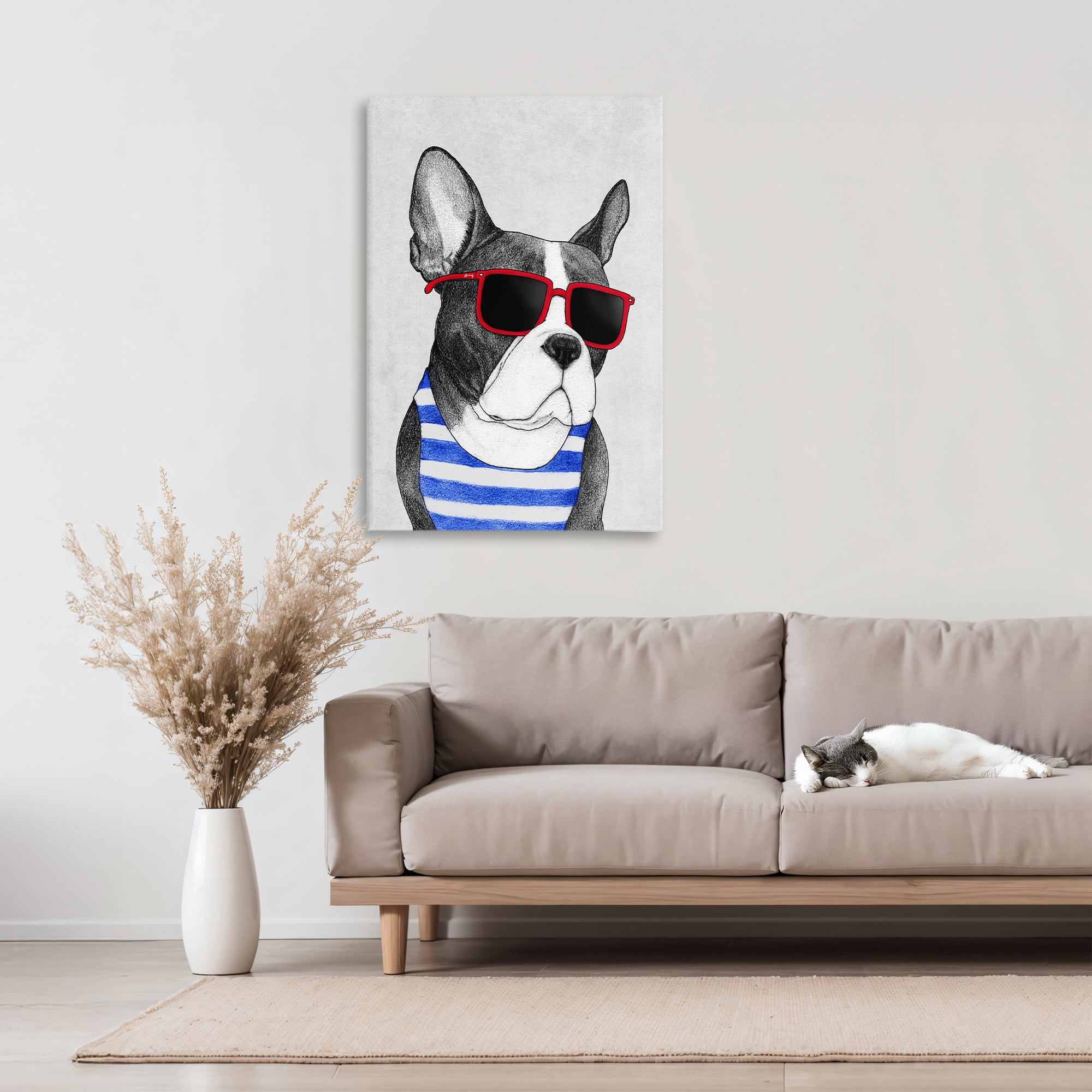 Stupell Industries Frenchie Summer Style Canvas Wall Art, design by Barruff